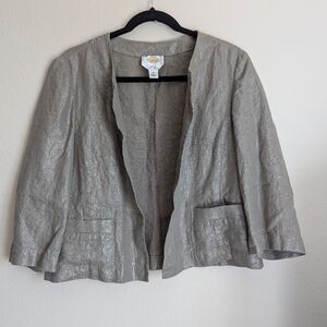 Talbots Neutral Beige Open Front Blazer Size 12